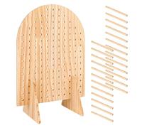 Pegs Board For Exhibitions - Sturdy Wood Shelf,Jewelry Display With Perforated Board For Sellers,For Craft Fair Store Sale Stand and Home Necklaces Keychains
