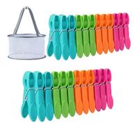 Pegs for Washing Line, Clothes Pegs and a storage mesh bag with a hanging hook, Laundry Pegs, Non Slip Laundry Clothes Pegs, Plastic Clothes Pegs And Bag Set Clothespins 24Pcs