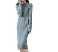 Pegsmio Cashmere Sweater Knitted Dresses Merino Wool Women's Winter Elegant Pullovers Dress Autumn Long Sleeve Skirts
