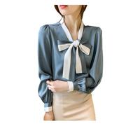 Pegsmio Elegant Office Blouses Women Chiffon Autumn Winter Korean Streetwear Puff Sleeve Tops Shirts