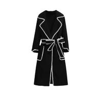 Pegsmio Fashion Woolen Jacket Women Spring Autumn Korean Mid-Length Woolen Overcoat Outwear