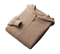 Pegsmio Men's Autumn and Winter Merino Wool Hooded Cardigan Thickened Knit Jacket Casual Long Sleeved Sportswear Coat