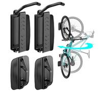 PEGZONE 2 Pack Bike Hooks for Garage, Heavy Duty Swivel Bike Wall Mount, Holds 77 Lbs Bike Wall Hanger, Adjustable Bicycle Storage Hanger Vertical Stand for Garage Wall Storage