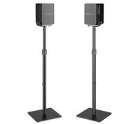Pegzone Heght-Adjustable Speaker Stands Pair,11LBS Capacity,Height Adjustable from 33.4" to 44.0",Surround Sound Speaker Stands,Cable Management,Black,1 Pair