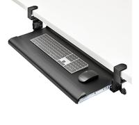 PEGZONE Tilt&Height Adjustable Keyboard Tray Under Desk with Wrist Rest，Ergonomic Computer Keyboard & Mouse Tray 26.77"×11.81" Sit Stand Desk Keyboard Holder for Typing, Perfect for Home or Office