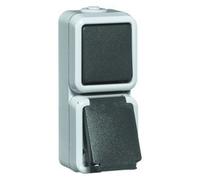 Peha Combination Switch Socket Waterproof IP54 Grey - 00307611