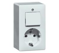Peha Wall Switch and Socket Combination 2-Pole Universal White - 00275621