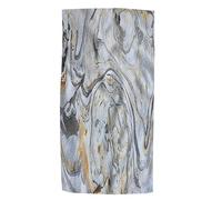 Pehede Abstract Marbling Texture Bath Hand Towel Ink Acrylic Black White Gold Silver and Gray Colors Soft Absorbent Hand Towels for Bathroom Kitchen Beach Spa Gym Yoga Swim Home Decor 15x30 in