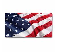 Pehede Car License Plate Close Up American Flag Car Number Plate Decoration 6x12 Inch