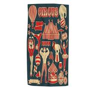 Pehede Circus Hand Towel Circus Stars for Clown Strongman Twins Pattern Soft Guest Face Bath Towel Bathroom Decorations Thin Kitchen Tea Dish Towels 15 x 30 inch