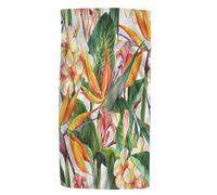 Pehede Exotic Flowers Hand Towel Bird of Paradise Tropical Seamless Pattern Soft Guest Face Bath Towel Bathroom Decorations Thin Kitchen Tea Dish Towels 15 x 30 inch