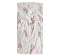 Pehede Floral Polka Dot Bath Hand Towel Shabby Chic Style Pattern with Pink Roses Soft Absorbent Hand Towels for Bathroom Kitchen Beach Spa Gym Yoga Swim Home Decor 15x30 in