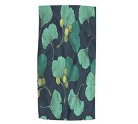 Pehede Ginkgo Biloba Bath Hand Towel Hand Drawn Leaves and Branch Soft Absorbent Hand Towels for Bathroom Kitchen Beach Spa Gym Yoga Swim Home Decor 15x30 in