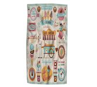 Pehede Ice Cream Hand Towel for Bathroom Collection of Design Elements Cute Love Decorative Bath Towels Soft Absorbent Kitchen Hand Towels for Home Kitchen Bathroom Decor 15x30 in