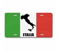 Pehede License Plate Italian Flag Aluminum Novelty License Plate for Front of Car 6X12 Inch