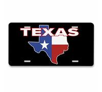 Pehede License Plate Texas Map with State Flag Home Decor Signs for Women Men Aluminum Metal License Plate 6X12 Inch