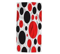 Pehede Red and Black Polka Dot Hand Towel for Bathroom Background Which Will Tile Seamlessly Decorative Bath Towels Soft Absorbent Kitchen Hand Towels for Home Kitchen Bathroom Decor 15x30 in