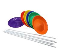 PEHHAH Juggling Spinning Plates Set of 6 with Sticks for Game Toys and Circus Skills