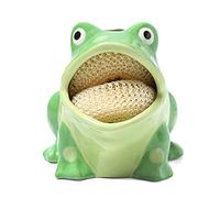 PEHOST Ceramic Kitchen Scrubby Sponge Holder, Art Frog Collection, Adorable Home & Kitchen Decor