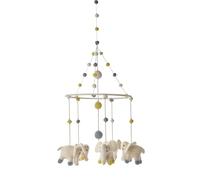 Pehr Classic Wool Felt Baby Mobile, Elephant Parade | Handmade Nursery Décor | Includes Gift Box | Ethical & Enchanting | 28” x 9”