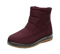 peiaclkde Mid Calf Ladies Waterproof Winter Boots Womens Snow Boots Fur Lined Warm Winter Boot Anti-Slip Ankle Boot Outdoor Cushion Walking Shoes Lightweight Flexible Zip Buckle Ladies Ankle Booties