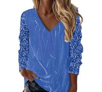 peiaclkde Womens Sparkly Tops Elegant Sequin Velvet Top Sparkly Sequin Tops Long Sleeve Crew Neck Tunic Shirts Festival Party Dressy Tee Plus Size Christmas Top Going Out Shirt Pullover Fall Clothes