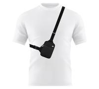 Peicees Mini Crossbody Sling Bag Dual Pocket Water Resistant Running Phone Holder Chest Shoulder Bag for Men Women Travel Gym, Black, XS, Sling Bag