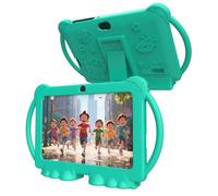 PEICHENG Kids Tablet 7 inch Android 12.0 for Toddler, 4GB RAM 32GB ROM Bluetooth IPS Screen Parental Control Dual Camera Shockproof Case for Educational Games, (Green)
