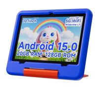 PEICHENG Tablet for Kids with EVA Protective Case, Android 15.0 Toddler Tab PC 10.1Inch RAM 20GB(4+16Expand) + ROM 128GB IPS 800 * 1280 5.0Bluetooth (Blue)