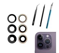 PeiDog Sapphire 3 Pcs 14Pro / 14 Pro Max Back Rear Camera Glass Lens Replacement for iPhone 14 Pro for iPhone 14 Pro Max Camera Glass Lens Replacement with Professional Repair Tool Kit Set