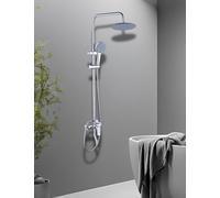PEIFENG TUNAN Stainless Steel Shower Mixer Set, 3Jet Types Multi-Function Handheld Shower with 23cm(9in) Adjustable Height Overhead Rainfall Shower and 360° Rotating tap for Bathroom (#01 Chrome)