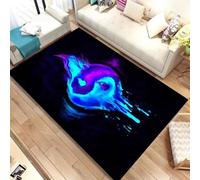 PEIHUODAN 3D Cool Oriental Taiji Metaphysical Boys Gaming Carpet, Teenagers Kids Bedroom Game Decorative Rug, Cool Flame Tai Chi Area Rug, Anti-slip Floor Mat for Living Room (Colour 5,80x120cm)