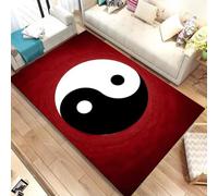 PEIHUODAN 3D Cool Oriental Taiji Metaphysical Boys Gaming Carpet, Teenagers Kids Bedroom Game Decorative Rug, Cool Flame Tai Chi Area Rug, Anti-slip Floor Mat for Living Room (Colour 6,160x200cm)