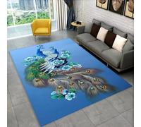 PEIHUODAN 3D Cool Visual Decorative Carpet, Animal Style Decorative Rugs for Teenagers Kids Bedrooms, Colourful Peacock Ambience Non-slip Rug for Girls Room, Living Room (Colour 1,120x180cm)