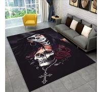 PEIHUODAN 3D Gothic Horror Female Skeleton Dead Man Carpet, Area Rug for Home Living Room Bedroom Sofa Doormat Decorative Carpet, Non-slip Floor Mat Runner Rugs, 80x120 cm, Color 6