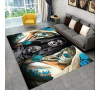 PEIHUODAN 3D Gothic Horror Female Skeleton Dead Man Carpet, Area Rug for Home Living Room Bedroom Sofa Doormat Decorative Carpet, Non-slip Floor Mat Runner Rugs, 120x160 cm, Color 2