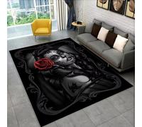 PEIHUODAN 3D Gothic Horror Female Skeleton Dead Man Carpet, Area Rug for Home Living Room Bedroom Sofa Doormat Decorative Carpet, Non-slip Floor Mat Runner Rugs, 120x160 cm, Color 5