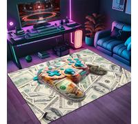 PEIHUODAN 3D Neon Game Rug, A Must-Have Decorative Carpet for A Modern Teenagers' Kid's Gaming Room, Cool Graffiti Gaming Machine Visual Floor Mat Suitable for Living Room Bedroom (Colour 3,100x120cm)