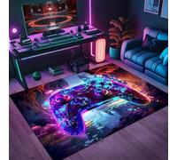 PEIHUODAN 3D Neon Game Rug, A Must-Have Decorative Carpet for A Modern Teenagers' Kid's Gaming Room, Cool Graffiti Gaming Machine Visual Floor Mat Suitable for Living Room Bedroom (Colour 1,160x200cm)