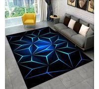 PEIHUODAN 3D Neon Visual Line Decorative Carpet, A Must-have Rug for Teenagers' and Kids Gaming Rooms, Modern Gaming Floor Mat Suitable for Living Room Bedroom E-sports Room (Colour 3,100x150cm)
