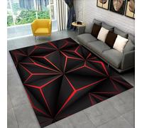 PEIHUODAN 3D Neon Visual Line Decorative Carpet, A Must-have Rug for Teenagers' and Kids Gaming Rooms, Modern Gaming Floor Mat Suitable for Living Room Bedroom E-sports Room (Colour 4,100x150cm)