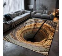 PEIHUODAN 3D Optical Illusion Vortex Area Rug Terrifying Skeleton Staircase Carpet Non Slip Floor Mat Gothic Design Carpet for Living Room Bedroom Home Decor Visual Effect (Colour 4,100x150cm)