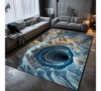 PEIHUODAN 3D Optical Illusion Vortex Area Rug Terrifying Skeleton Staircase Carpet Non Slip Floor Mat Gothic Design Carpet for Living Room Bedroom Home Decor Visual Effect (Colour 6,100x200cm)
