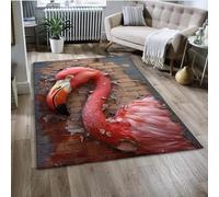 PEIHUODAN 3D Visual Flamingo Decorative Carpet, Modern Living Room Flamingo Game Area Rug, Soft Non-slip Floor Mat for Teenagers', Kids Rooms Suitable for Bedrooms, Gaming Rooms (Colour 6,100x120cm)