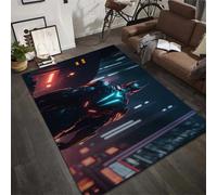 PEIHUODAN 3D Visual Game Carpet, Cool Cartoon Anime Cyber Decoration Floor Mat, Soft Carpet Essential for Teenagers' and Kids Bedrooms Suitable for Living Rooms and Bedrooms (Colour 3,120x160cm)
