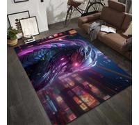 PEIHUODAN 3D Visual Game Carpet, Cool Cartoon Anime Cyber Decoration Floor Mat, Soft Carpet Essential for Teenagers' and Kids Bedrooms Suitable for Living Rooms and Bedrooms (Colour 1,50x80cm)