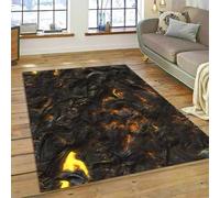 PEIHUODAN 3D Visual Lava Volcano Style Decorative Carpet, Cool Gaming Rugs for Kids and Teenagers' Gaming Rooms, Soft Non-Slip Area Rug for Living Room, Bedroom, Boy's Room (Colour 2,160x200cm)
