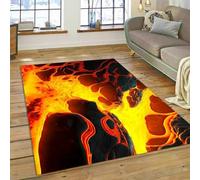 PEIHUODAN 3D Visual Lava Volcano Style Decorative Carpet, Cool Gaming Rugs for Kids and Teenagers' Gaming Rooms, Soft Non-Slip Area Rug for Living Room, Bedroom, Boy's Room (Colour 6,80x160cm)