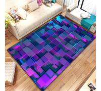 PEIHUODAN 3D Visual Neon Gaming Rugs, Cool Neon Light Ambient Decorative Carpet, Teenagers Kids and Boys Must Have Gaming Floor Mats Suitable for Living Room, Bedroom, Game Room (Colour 6,100x120cm)