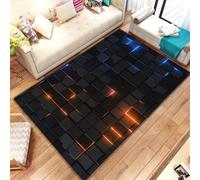 PEIHUODAN 3D Visual Neon Gaming Rugs, Cool Neon Light Ambient Decorative Carpet, Teenagers Kids and Boys Must Have Gaming Floor Mats Suitable for Living Room, Bedroom, Game Room (Colour 1,100x150cm)